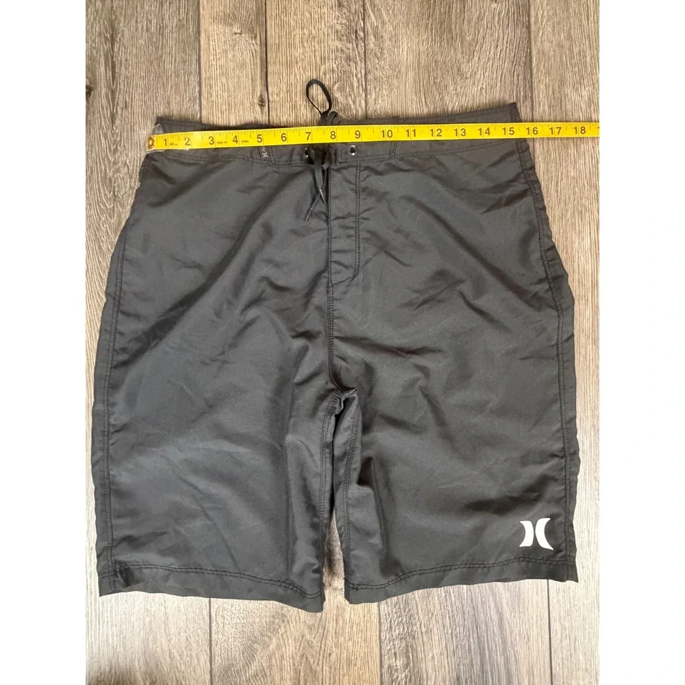 Hurley Board Shorts Phantom Solid Swim Trunks Black 28 Surf Beach Activewear